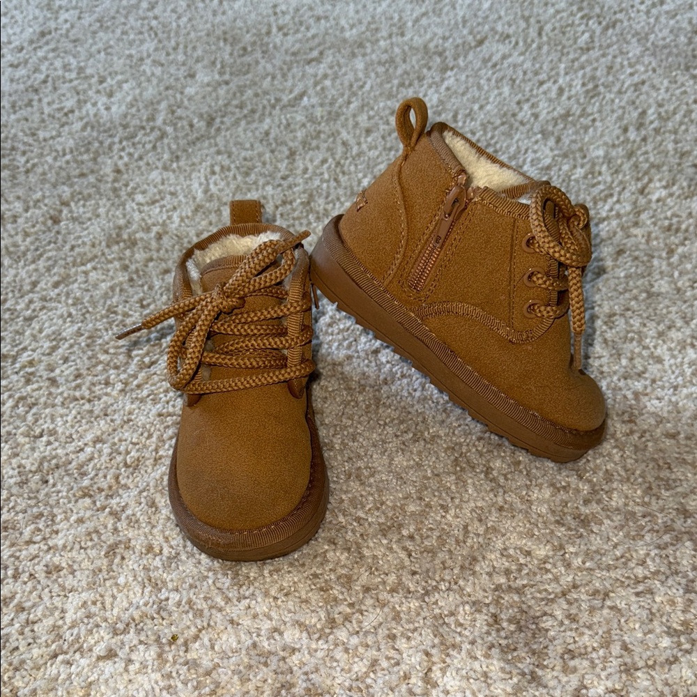 Dream Pairs Brown Kids Lace-Up Boots